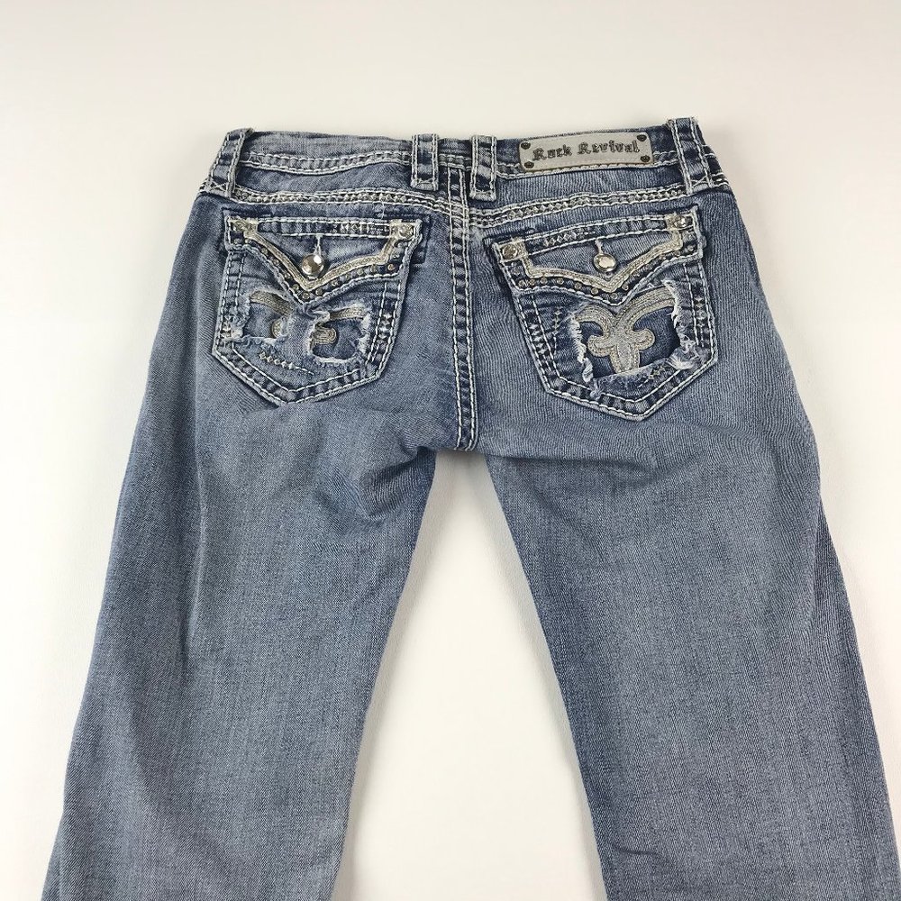 Rock Revival Lily T3 Straight Distressed Womens 27